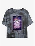 Star Wars The Mandalorian Cosmic Child Tarot Tie-Dye Womens Crop T-Shirt, BLKCHAR, hi-res