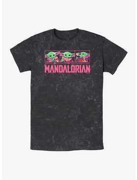 Star Wars The Mandalorian Grogu Neon Logo Mineral Wash T-Shirt, , hi-res