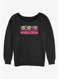 Star Wars The Mandalorian Grogu Neon Logo Womens Slouchy Sweatshirt, BLACK, hi-res