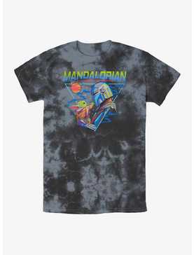Star Wars The Mandalorian Grogu and Din Djarin Triangle Tie-Dye T-Shirt, , hi-res