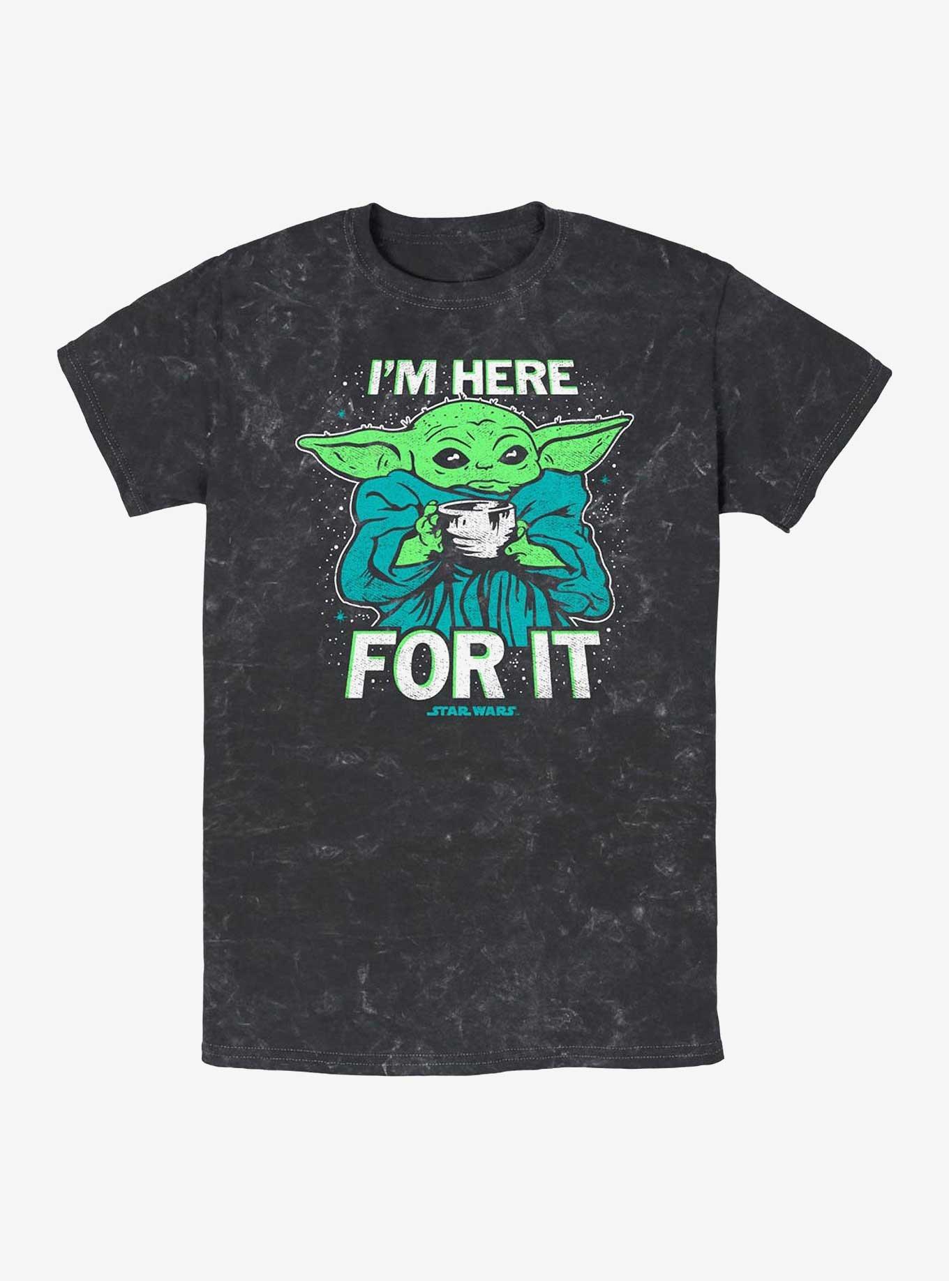 Star Wars The Mandalorian Grogu Tea I'm Here For It Mineral Wash T-Shirt, , hi-res