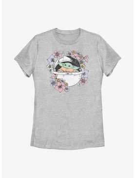Star Wars The Mandalorian Grogu Floral Bassinet Womens T-Shirt, , hi-res