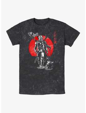 Star Wars The Mandalorian Sumi Ink Red Sun Mineral Wash T-Shirt, , hi-res