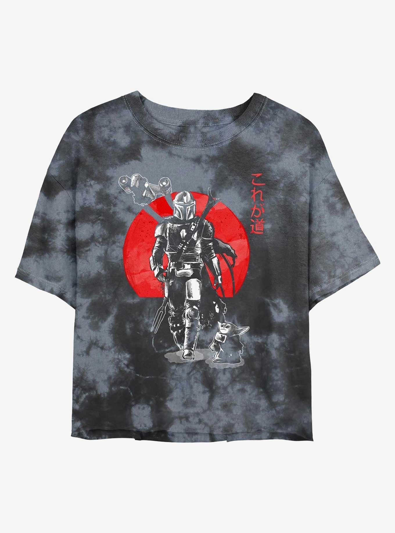Star Wars The Mandalorian Sumi Ink Red Sun Tie-Dye Womens Crop T-Shirt, , hi-res