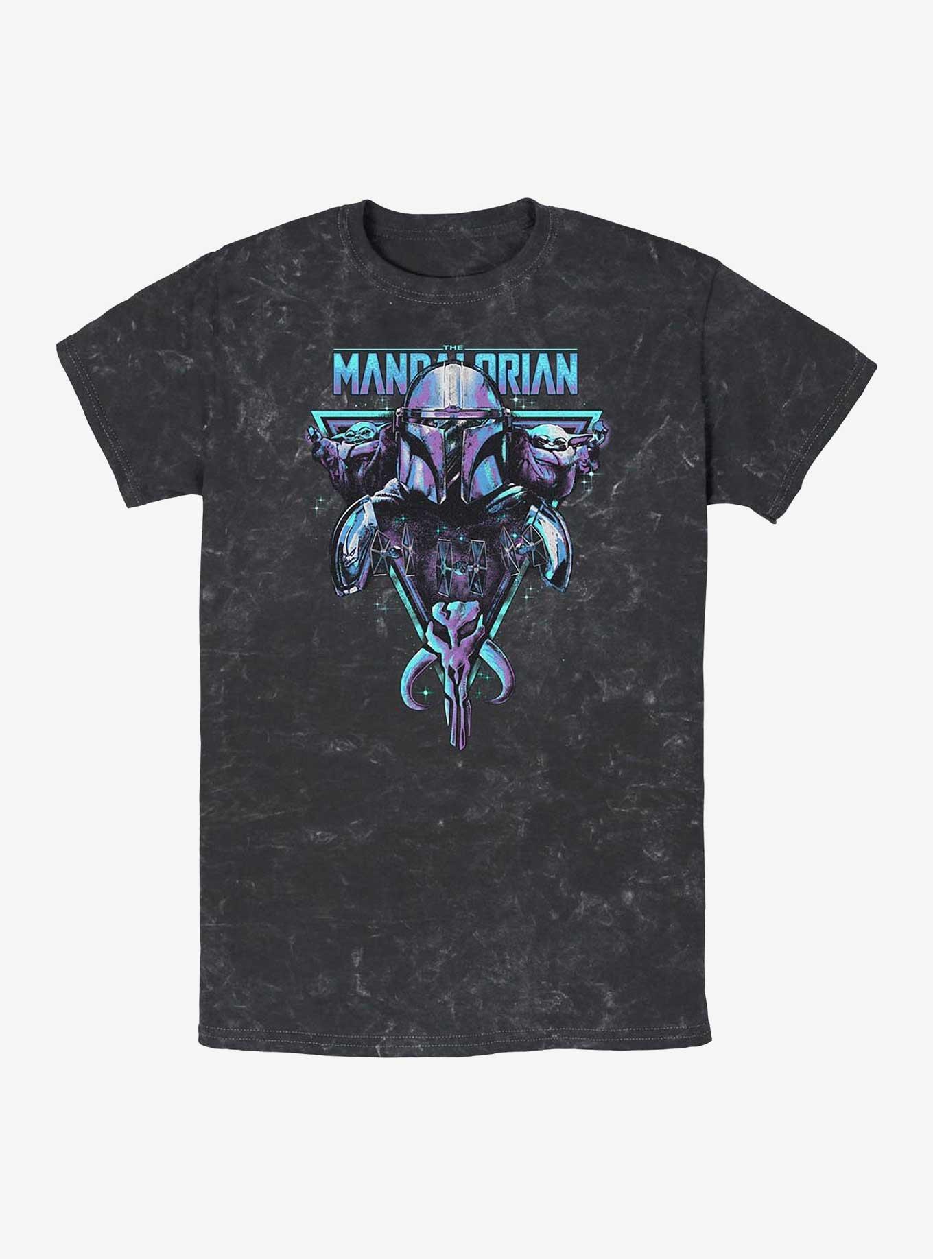 Star Wars The Mandalorian Beskar Triangle Mineral Wash T-Shirt, BLACK, hi-res