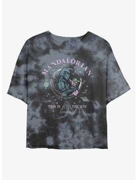 Star Wars The Mandalorian Cosmic Mando Tie-Dye Womens Crop T-Shirt, , hi-res