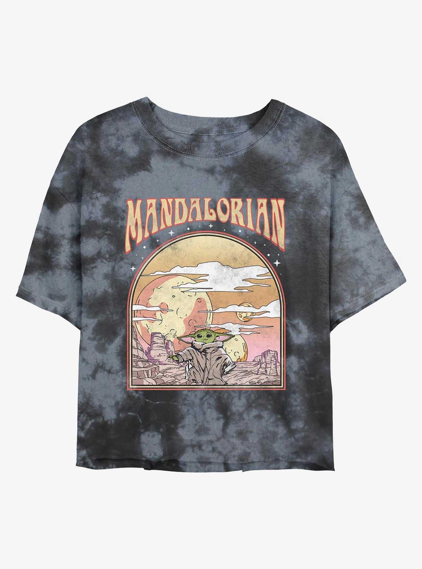 Star Wars The Mandalorian Sunset Child Tie-Dye Womens Crop T-Shirt, , hi-res
