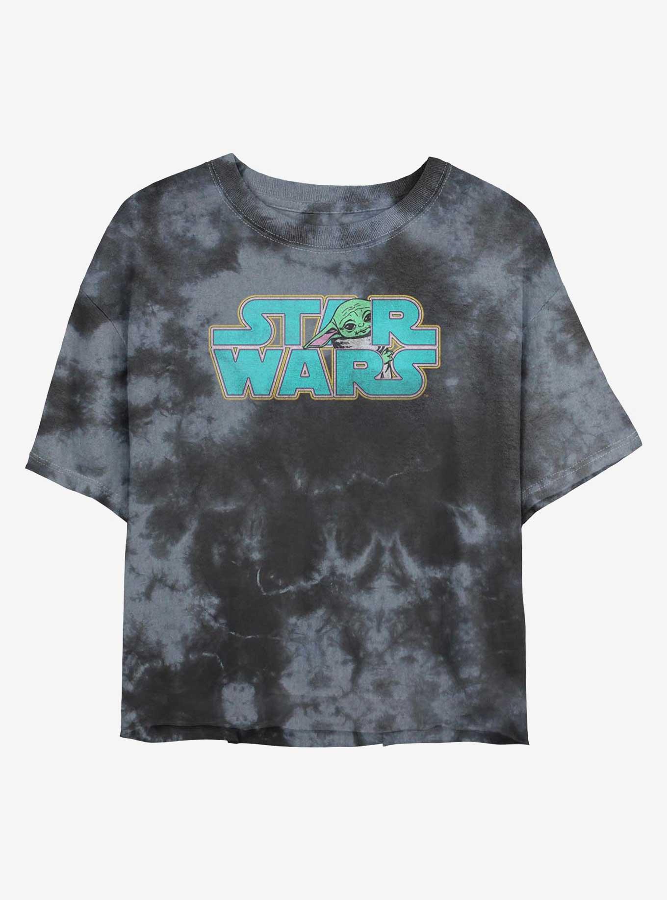 Star Wars The Mandalorian Logo Child Tie-Dye Womens Crop T-Shirt, , hi-res