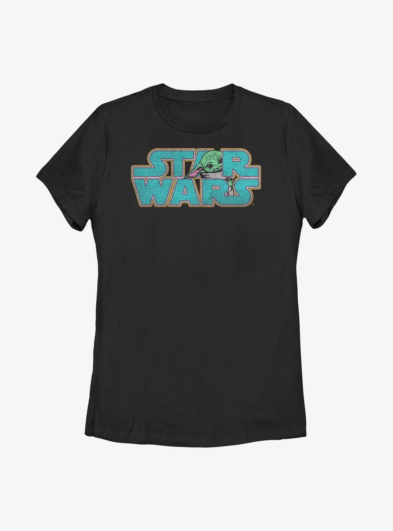 Star Wars The Mandalorian Logo Child Womens T-Shirt, BLACK, hi-res