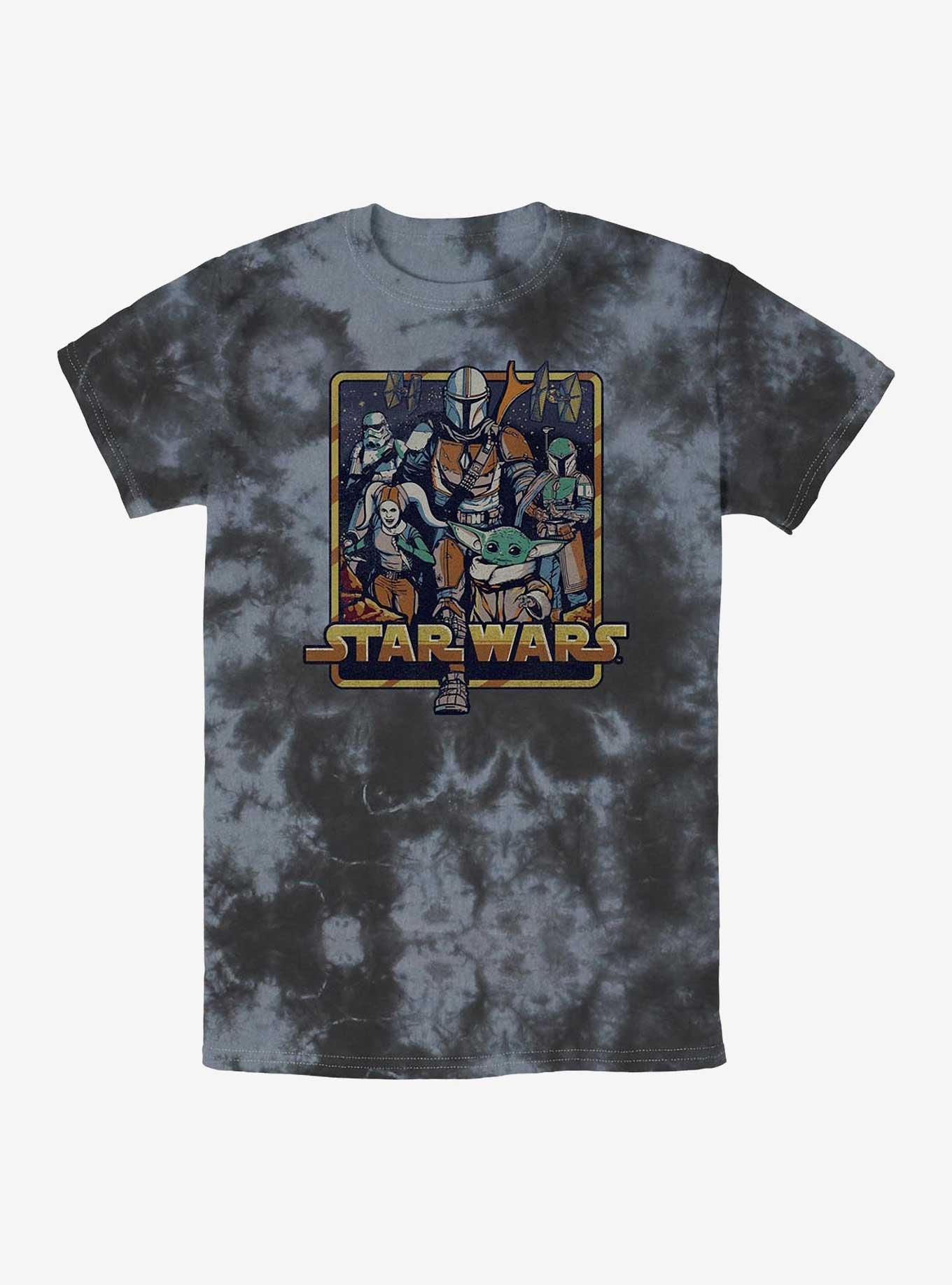 Star Wars The Mandalorian Retro Mandalorian Tie-Dye T-Shirt, BLKCHAR, hi-res