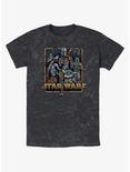 Star Wars The Mandalorian Retro Mandalorian Mineral Wash T-Shirt, BLACK, hi-res