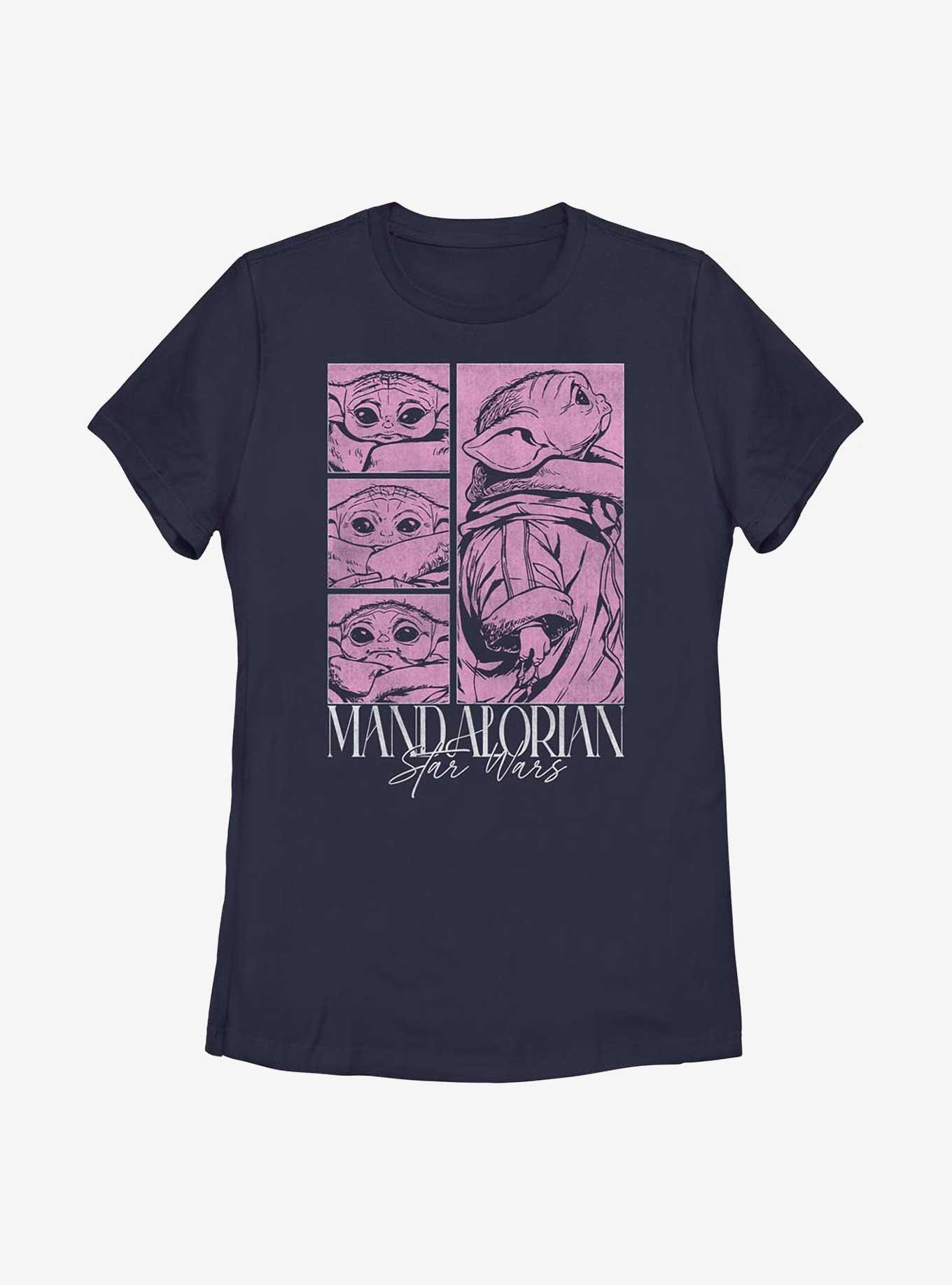 Star Wars The Mandalorian Grogu Poster Womens T-Shirt, NAVY, hi-res