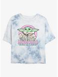 Star Wars The Mandalorian Mandalorian Child Tie-Dye Womens Crop T-Shirt, WHITEBLUE, hi-res