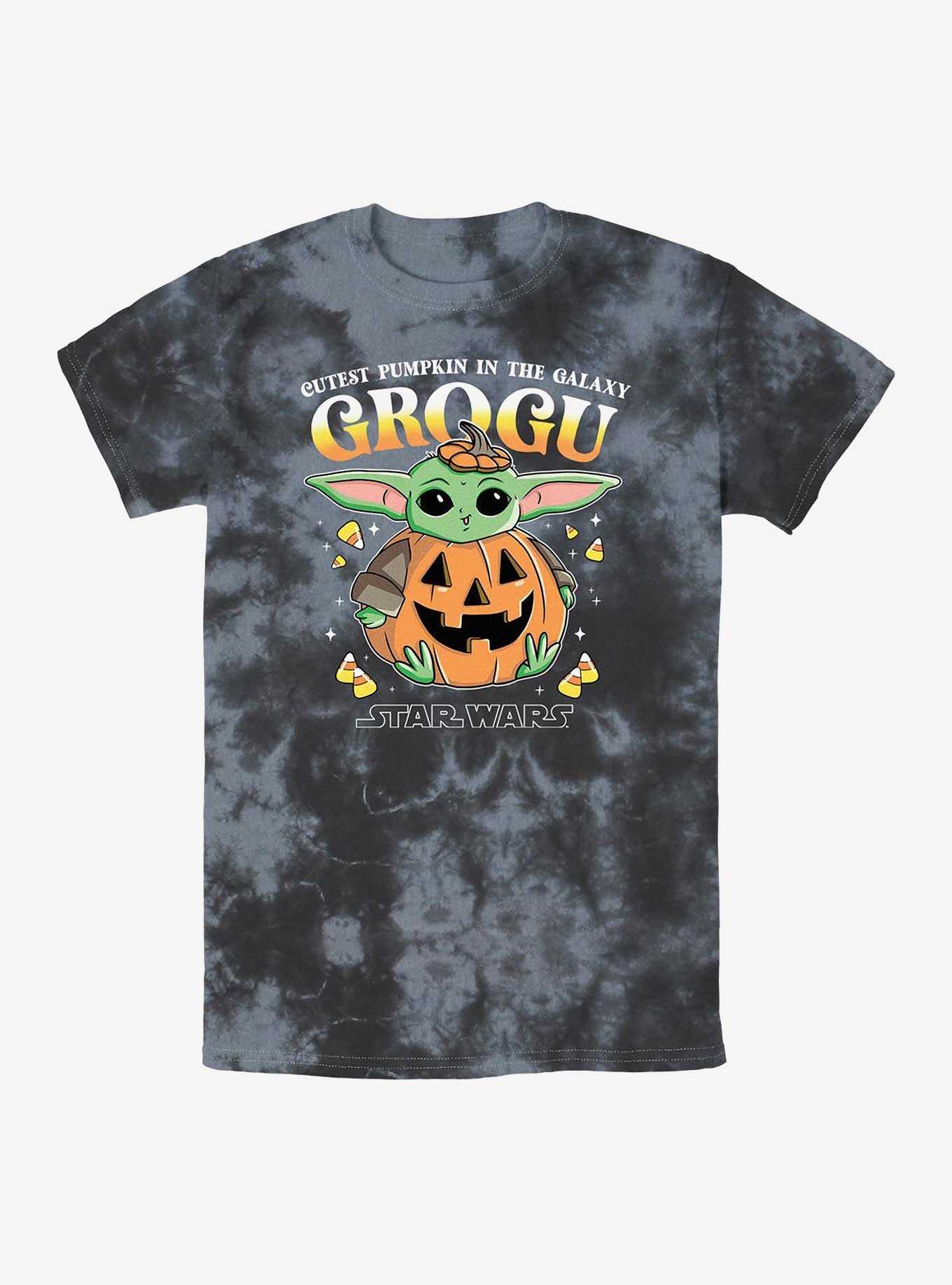 Star Wars The Mandalorian Pumpkin Grogu Tie-Dye T-Shirt, , hi-res