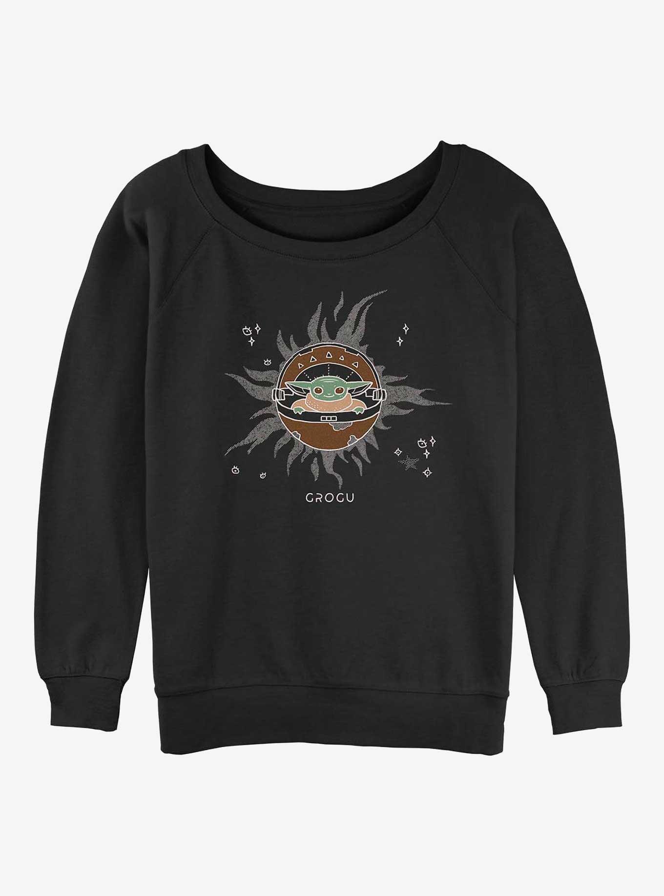 Star Wars The Mandalorian Baby Grogu Boho Womens Slouchy Sweatshirt, , hi-res