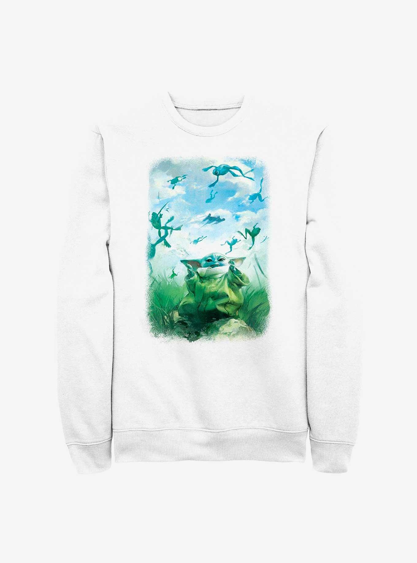 Star Wars The Mandalorian Grogu Watercolor Frogs Poster Sweatshirt, , hi-res