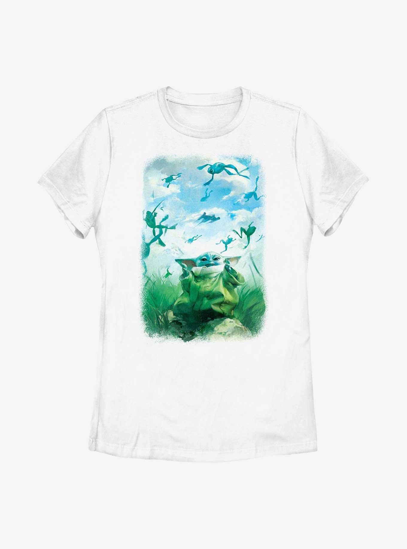 Star Wars The Mandalorian Grogu Watercolor Frogs Poster Womens T-Shirt, , hi-res