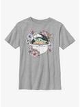 Star Wars The Mandalorian Grogu Floral Bassinet Youth T-Shirt, ATH HTR, hi-res