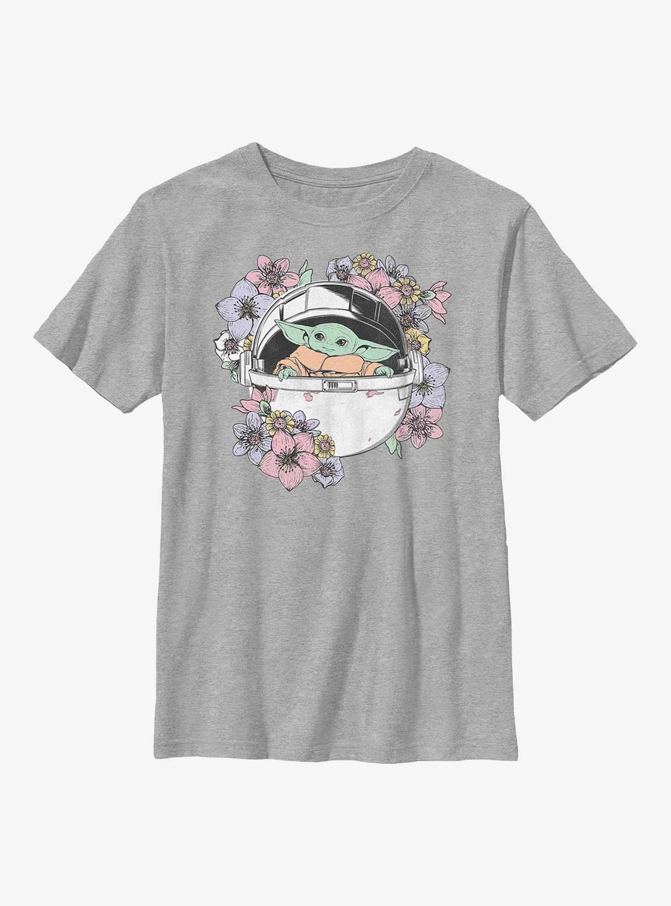 Star Wars The Mandalorian Grogu Floral Bassinet Youth T-Shirt, , hi-res
