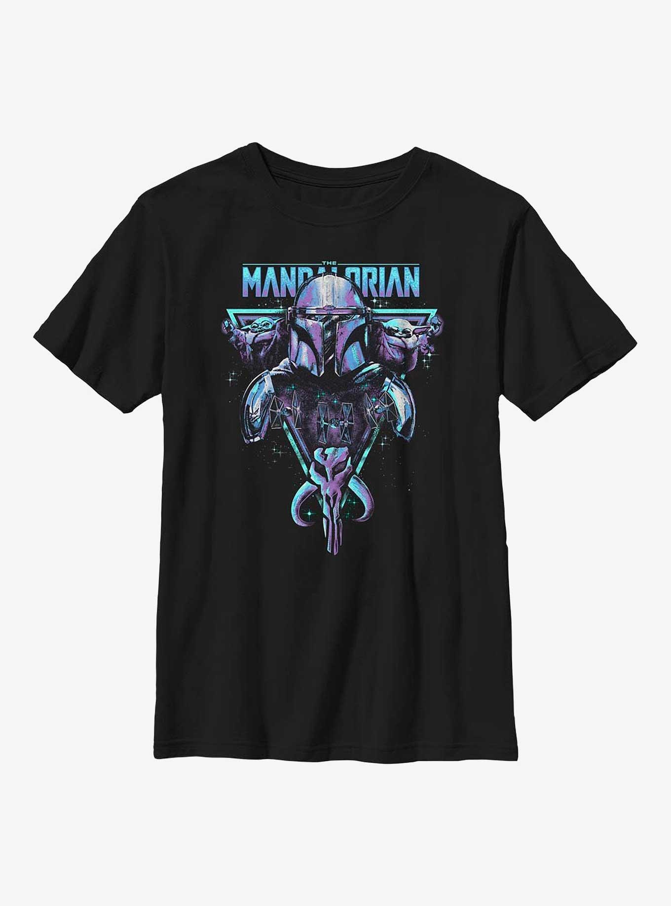 Star Wars The Mandalorian Beskar Triangle Youth T-Shirt, BLACK, hi-res