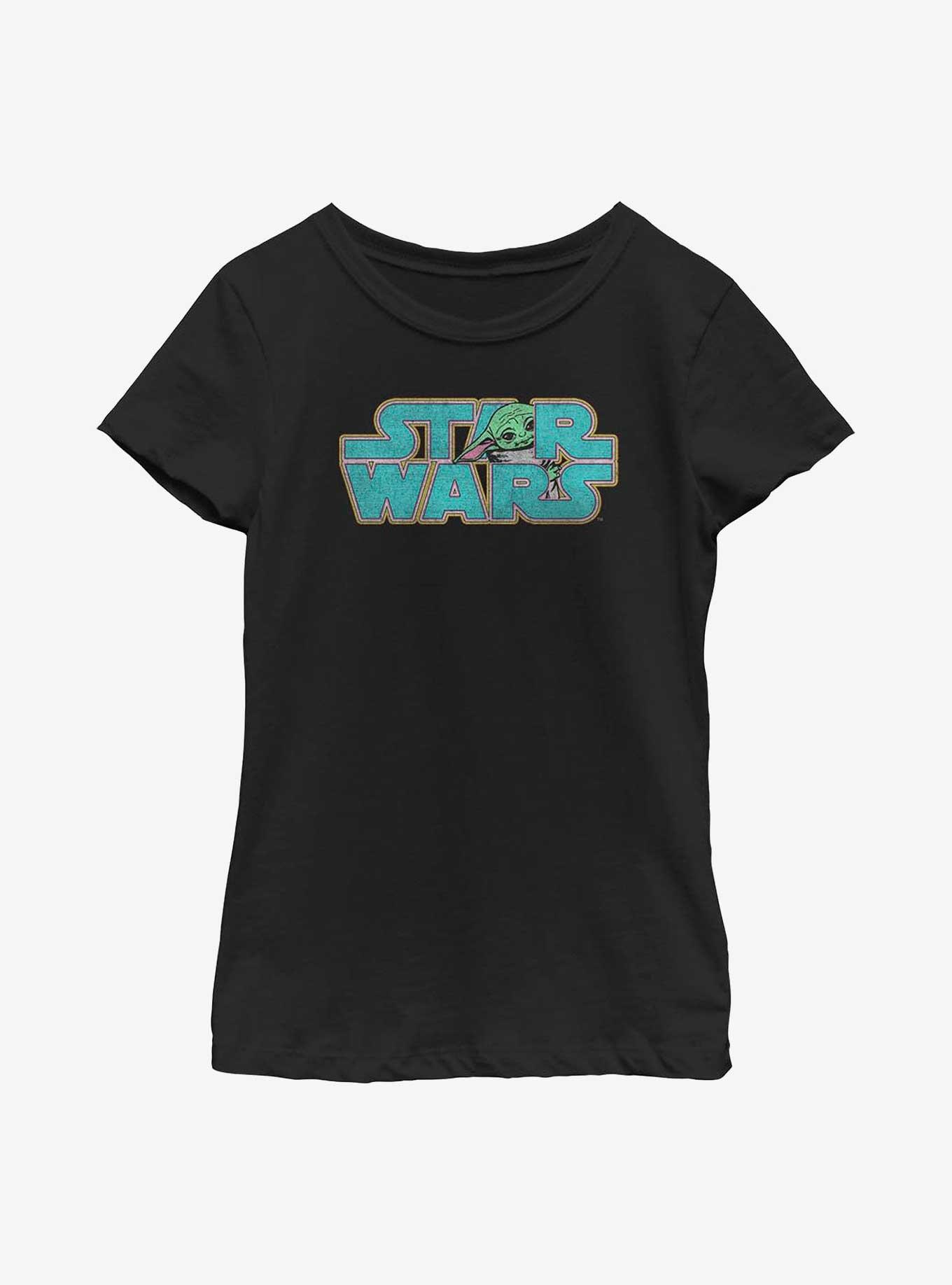 Star Wars The Mandalorian Logo Child Youth Girls T-Shirt, BLACK, hi-res