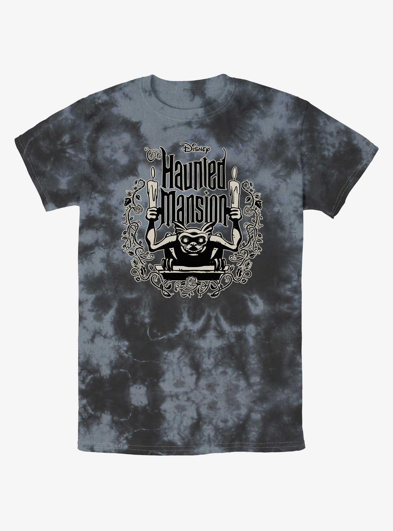 Disney Haunted Mansion Gargoyle Candle Holder Tie-Dye T-Shirt, BLKCHAR, hi-res