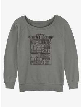 Disney Haunted Mansion Blueprint Girls Slouchy Sweatshirt, , hi-res