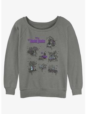 Disney Haunted Mansion Map Girls Slouchy Sweatshirt, , hi-res