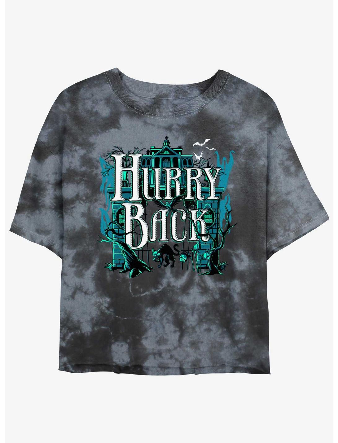 Disney Haunted Mansion Hurry Back Tie-Dye Girls Crop T-Shirt, BLKCHAR, hi-res
