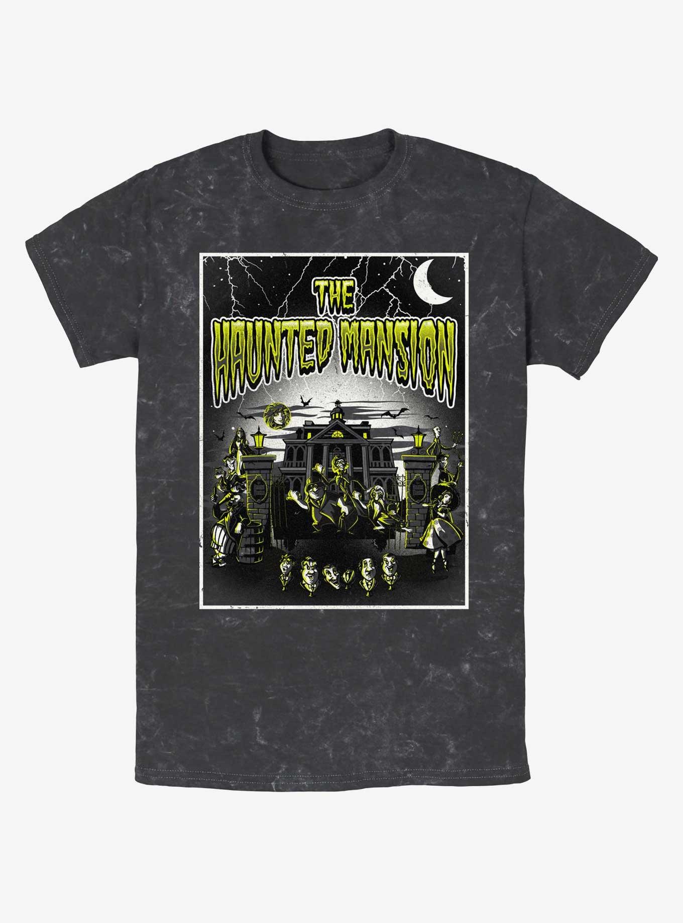 Disney Haunted Mansion Horror Mansion Poster Mineral Wash T-Shirt Hot Topic Web Exclusive, , hi-res