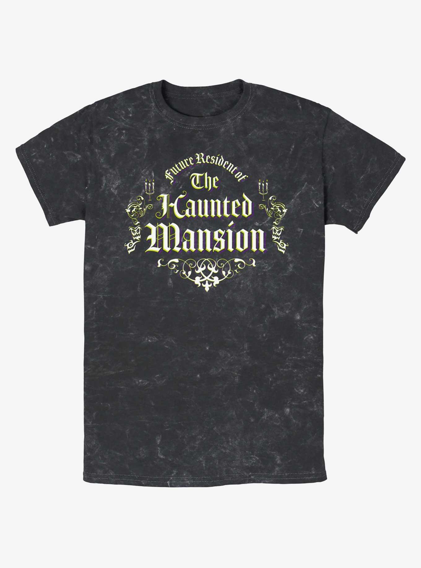 Disney Haunted Mansion Future Resident Mineral Wash T-Shirt, BLACK, hi-res