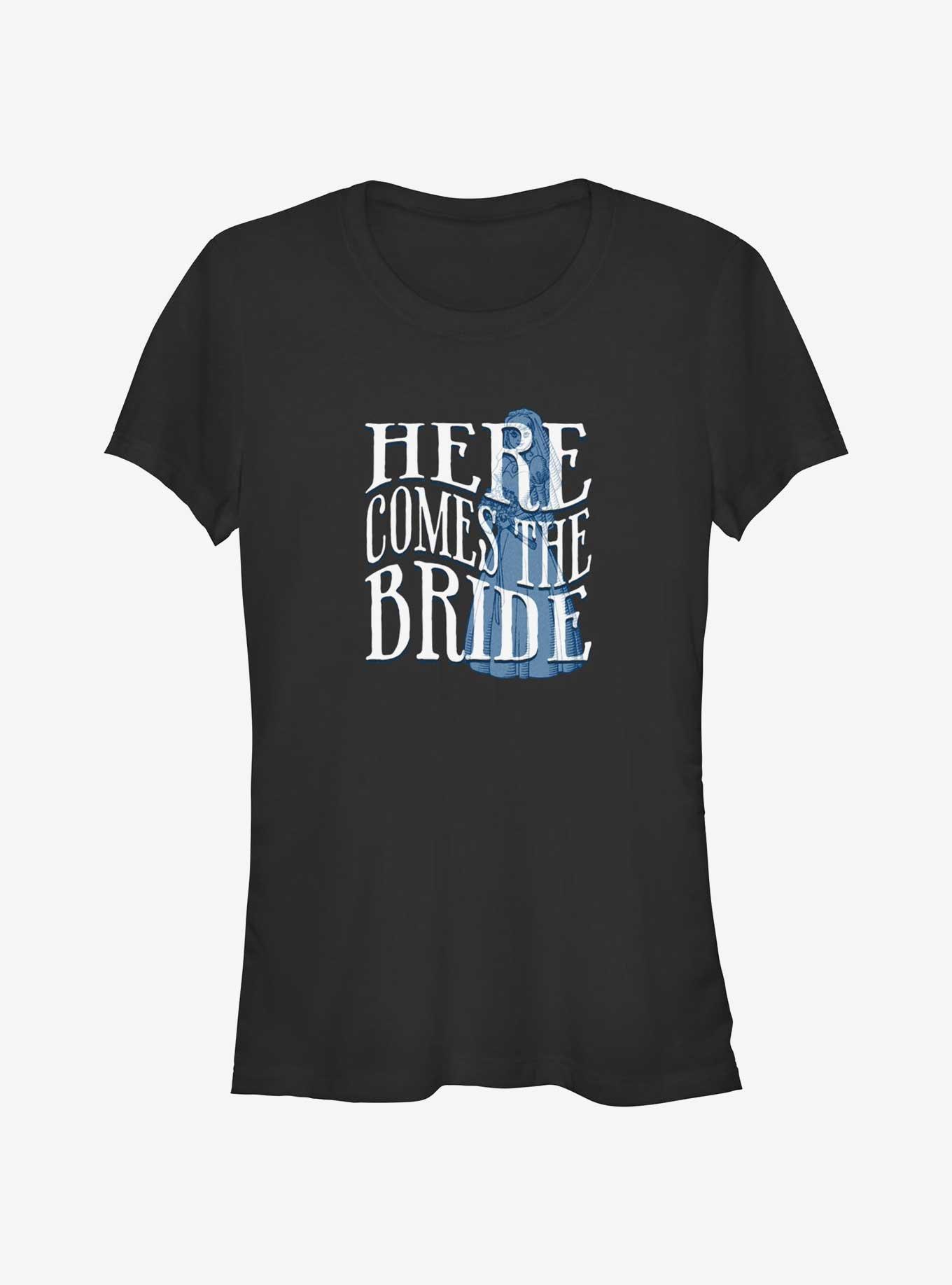 Disney Haunted Mansion Here Comes The Ghost Bride Girls T-Shirt, BLACK, hi-res