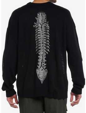 Black Spine Destructed Sweater, , hi-res
