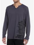Social Collision® Question Everything Henley Long-Sleeve Top, GREY, hi-res