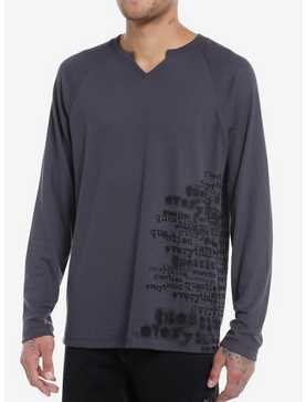 Social Collision® Question Everything Henley Long-Sleeve Top, , hi-res