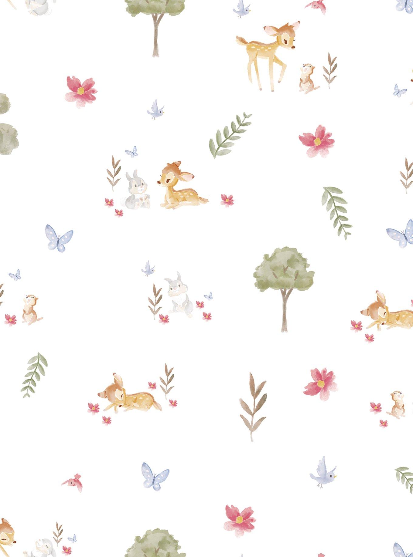 Disney Bambi Watercolor Peel & Stick Wallpaper, , hi-res