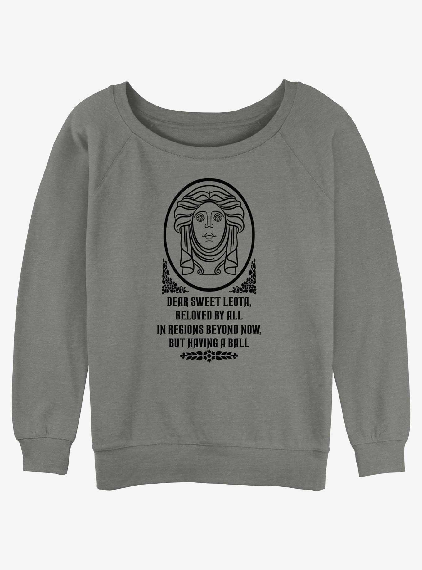 Disney Haunted Mansion Dear Sweet Leota Girls Slouchy Sweatshirt, GRAY HTR, hi-res