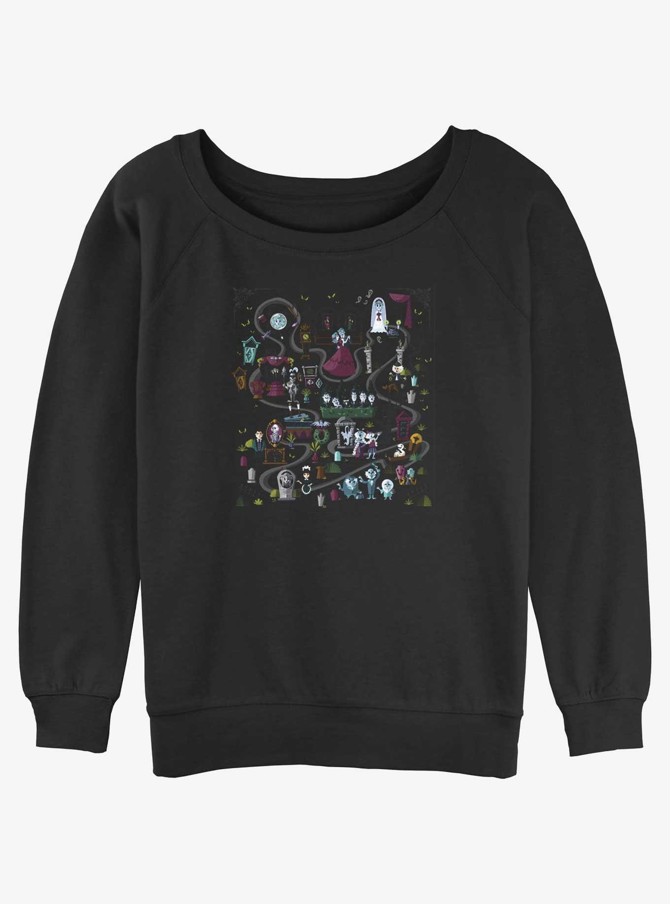 Disney Haunted Mansion Mansion Map Girls Slouchy Sweatshirt