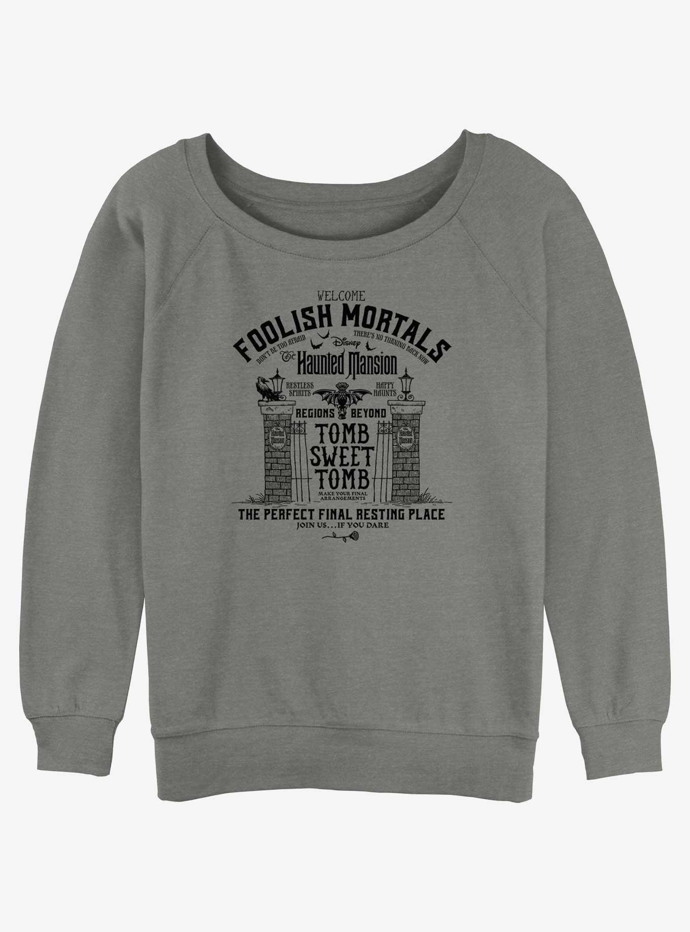 Disney Haunted Mansion Tomb Sweet Tomb Girls Slouchy Sweatshirt, GRAY HTR, hi-res