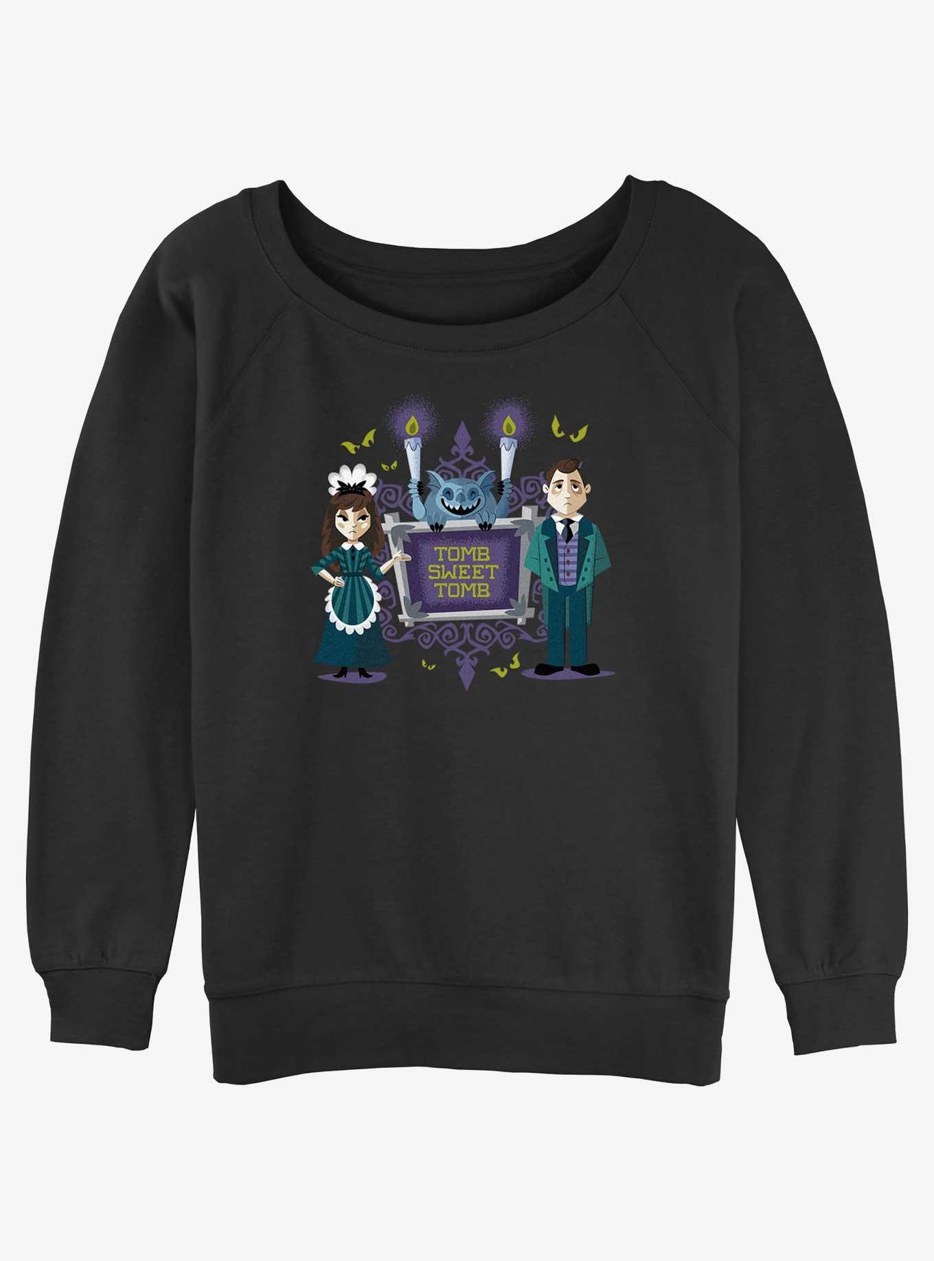 Disney Haunted Mansion Maid & Butler Tomb Sweet Tomb Girls Slouchy Sweatshirt, BLACK, hi-res