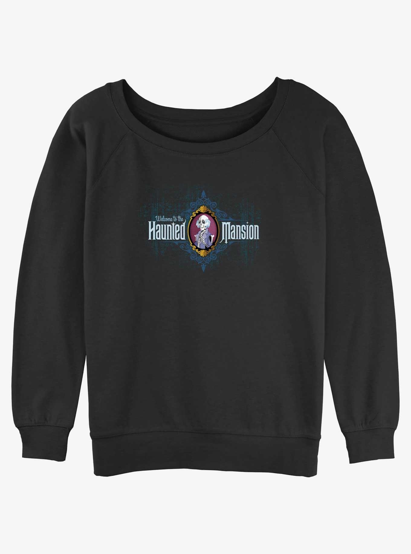 Disney Haunted Mansion Master Gracey Skeleton Portrait Girls Slouchy Sweatshirt, BLACK, hi-res