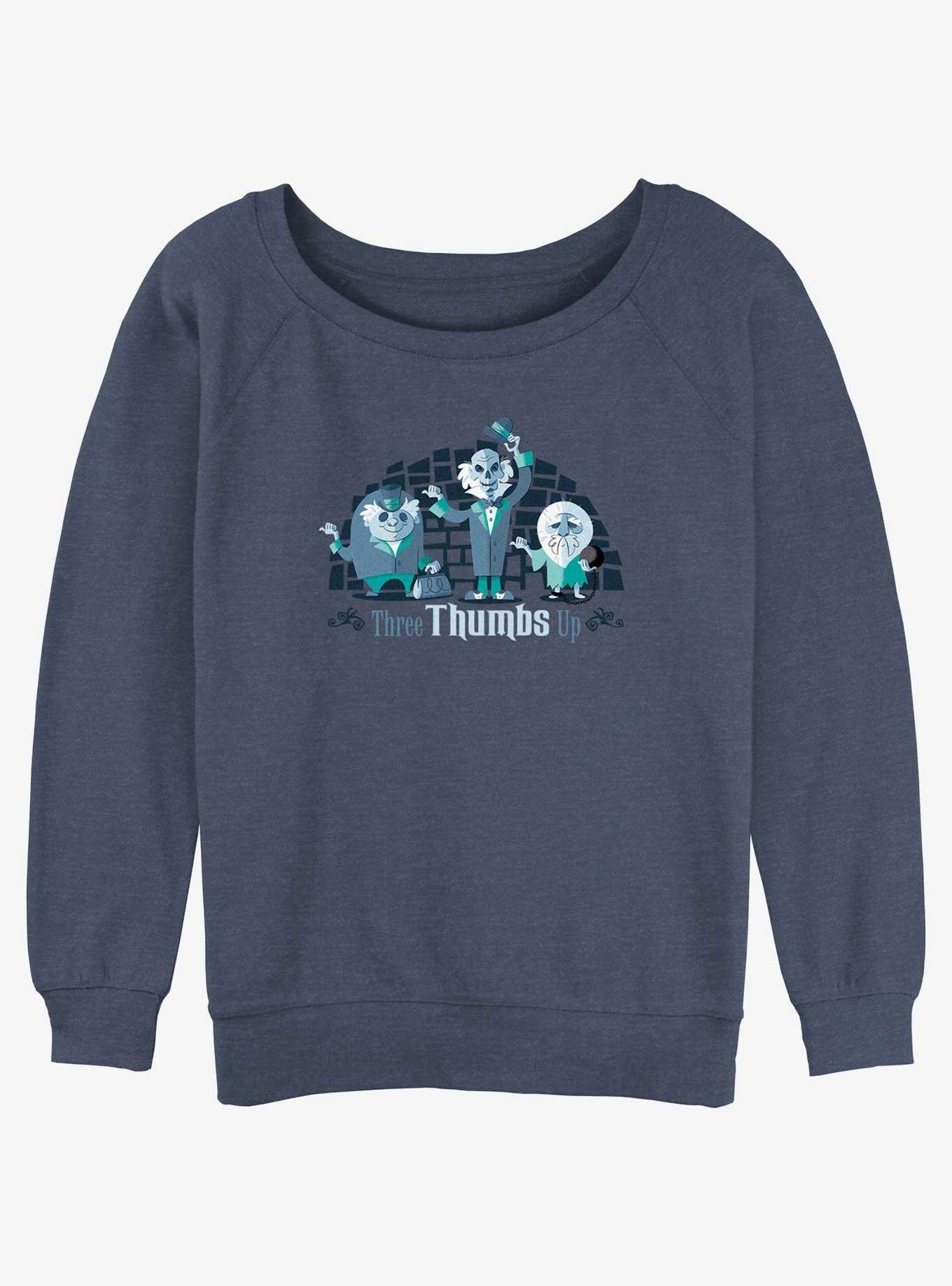 Disney Haunted Mansion Three Thumbs Up Girls Slouchy Sweatshirt, BLUEHTR, hi-res