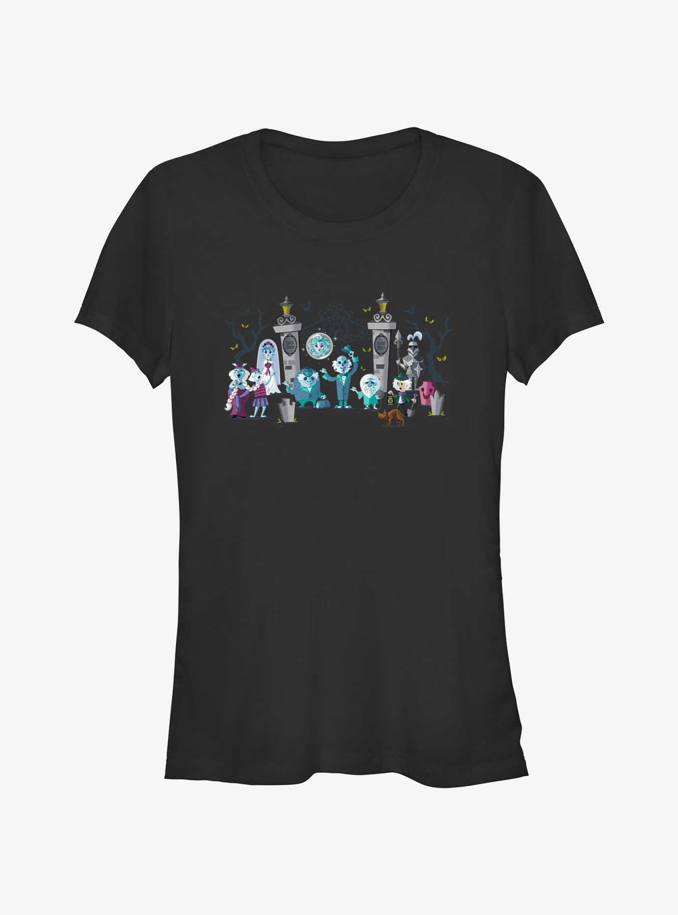 Disney Haunted Mansion Entrance Lineup Girls T-Shirt, BLACK, hi-res