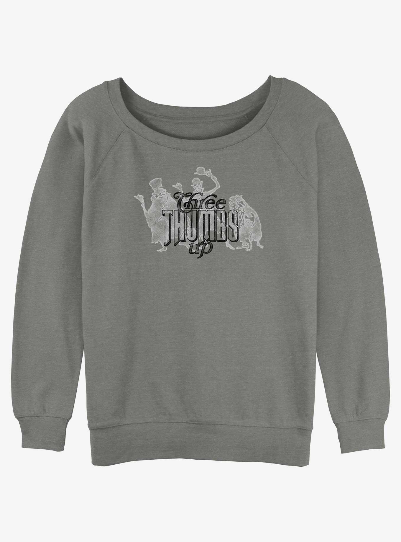 Disney Haunted Mansion Three Thumbs Up Girls Slouchy Sweatshirt, GRAY HTR, hi-res