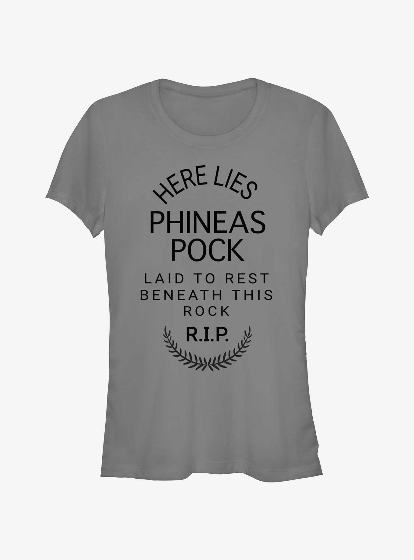 Disney Haunted Mansion Here Lies Phineas Pock Girls T-Shirt, CHARCOAL, hi-res