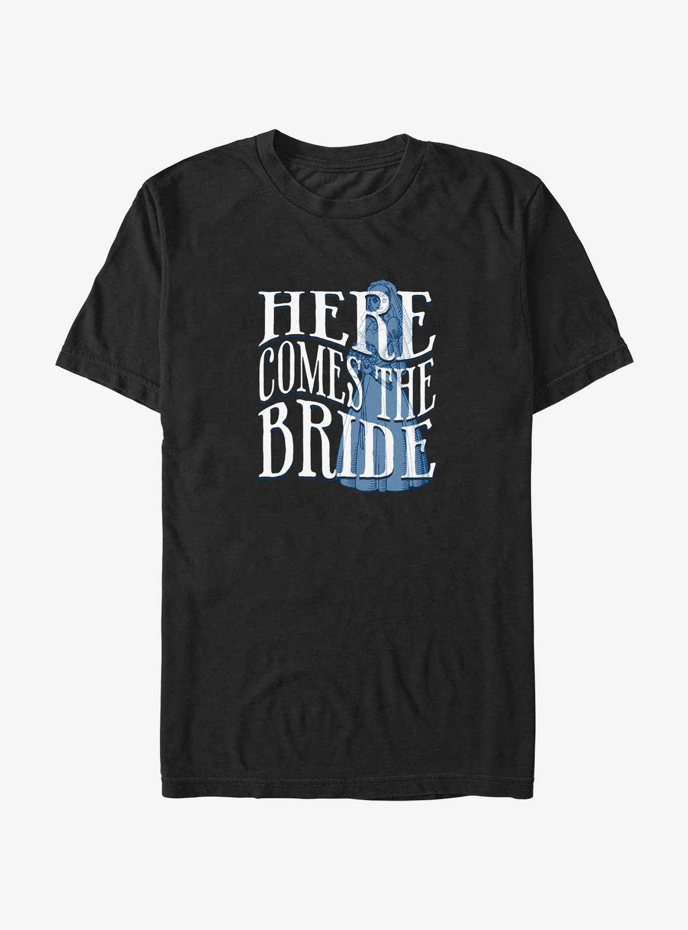 Disney Haunted Mansion Here Comes The Ghost Bride T-Shirt, BLACK, hi-res