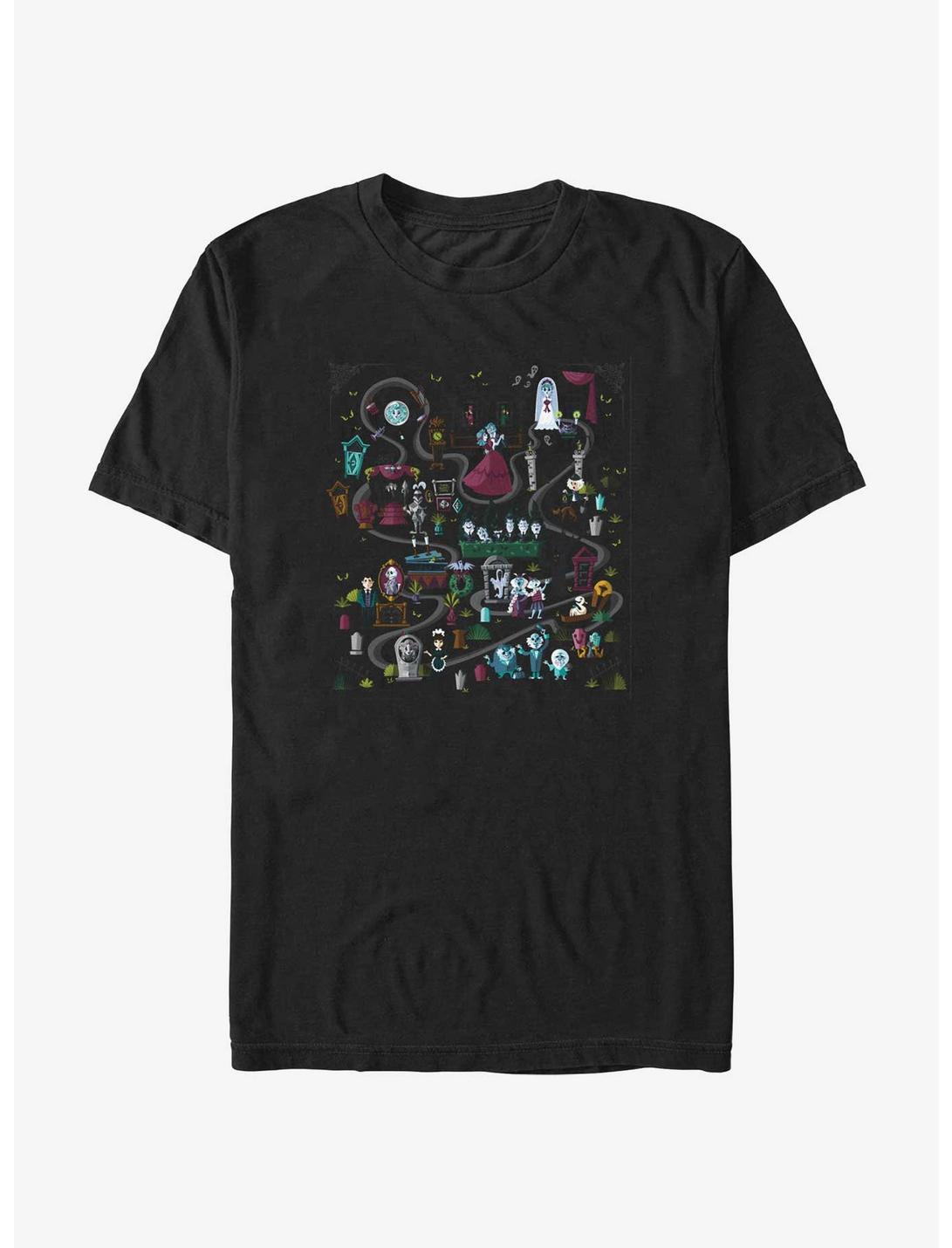 Disney Haunted Mansion Mansion Map T-Shirt, BLACK, hi-res