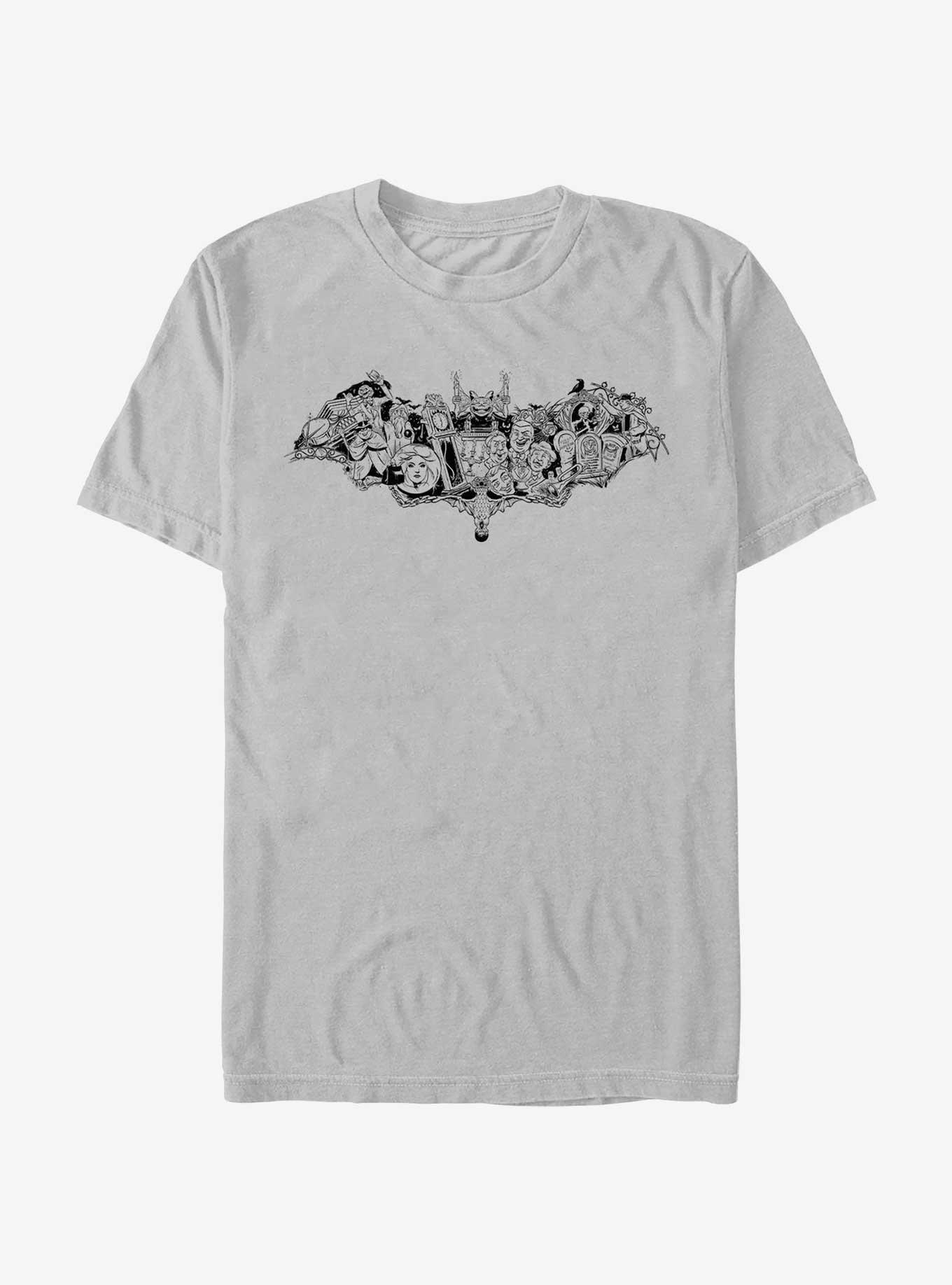 Disney Haunted Mansion Characters Within Bat T-Shirt, SILVER, hi-res