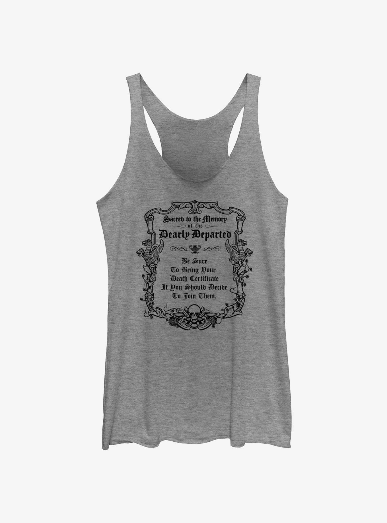 Disney Haunted Mansion Message To The Dearly Departed Girls Tank, GRAY HTR, hi-res