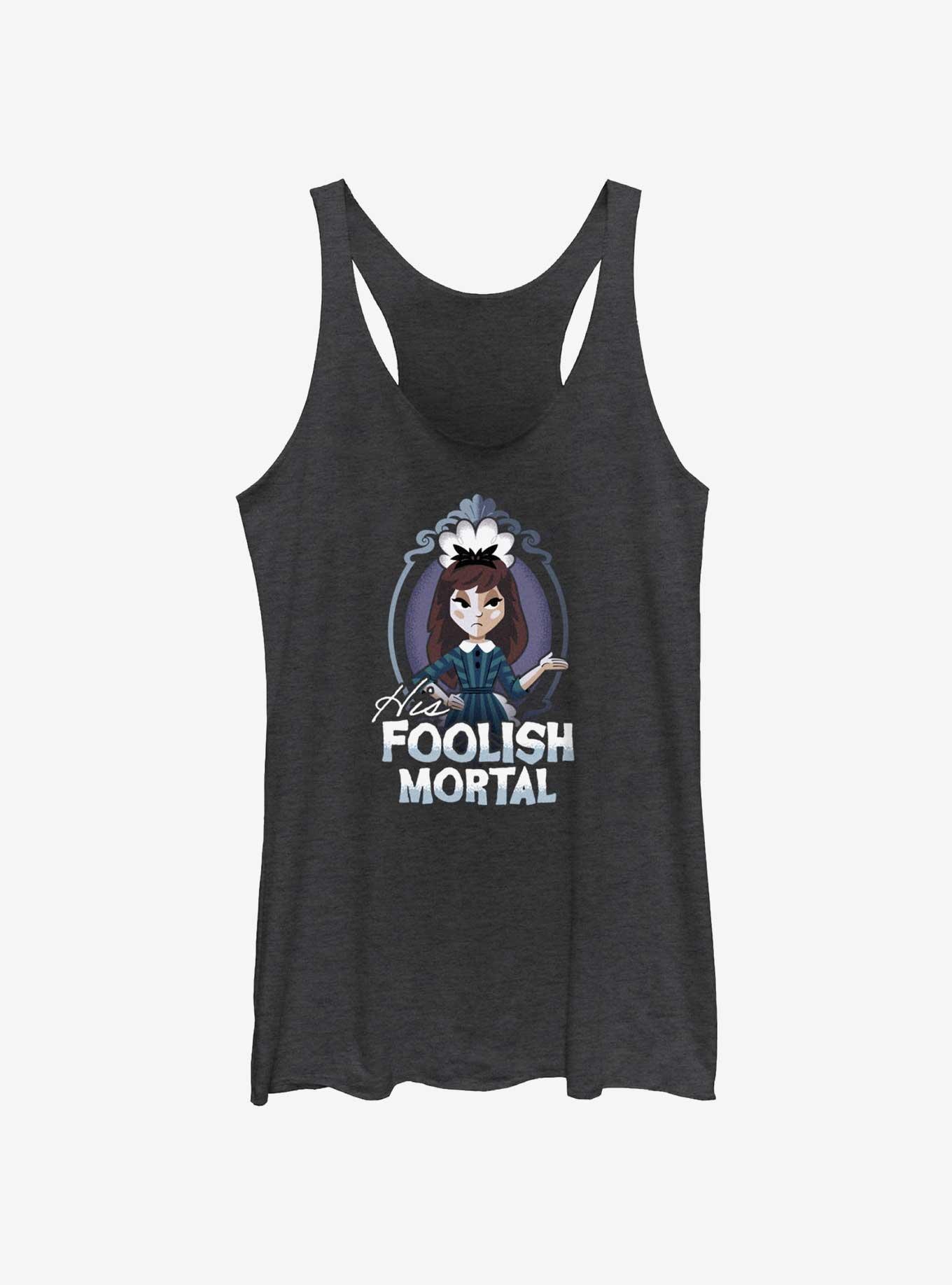 Disney Haunted Mansion His Foolish Mortal Girls Tank, BLK HTR, hi-res